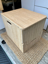 Load image into Gallery viewer, Laveo Dry Flush Portable Waterless Toilet Bamboo Lift top Cabinet Flat Pack Kit