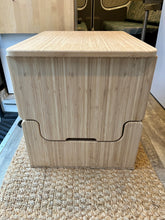 Load image into Gallery viewer, Laveo Dry Flush Portable Waterless Toilet Bamboo Lift top Cabinet Flat Pack Kit