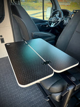 Load image into Gallery viewer, Slim Half Folding Black Hex Lagun Table 1/2" Thick For Camper Vans and RVs