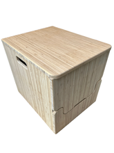 Load image into Gallery viewer, Laveo Dry Flush Portable Waterless Toilet Bamboo Lift top Cabinet Flat Pack Kit