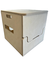 Load image into Gallery viewer, Laveo Dry Flush Portable Waterless Toilet Bamboo Lift top Cabinet Flat Pack Kit