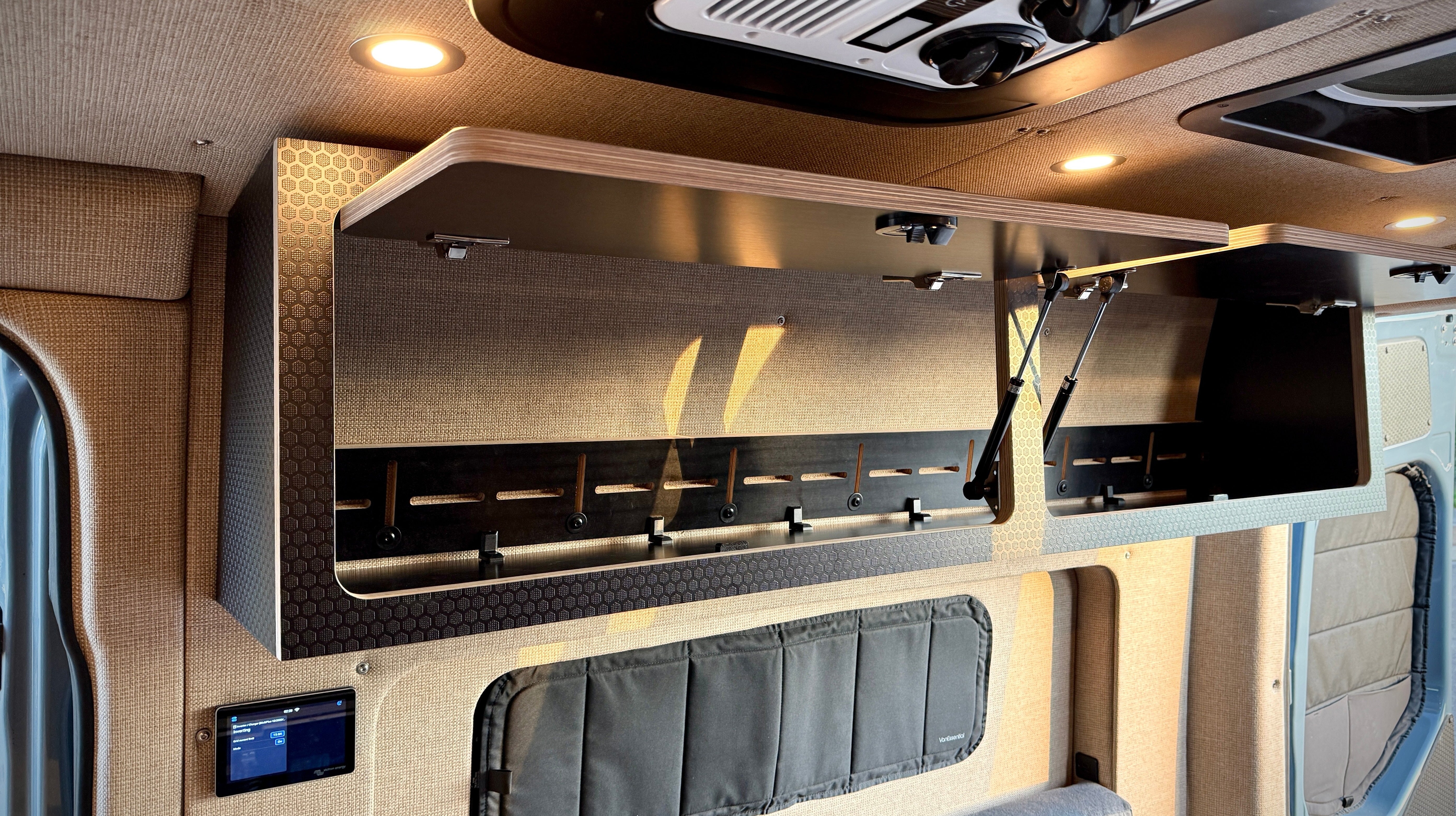 60" Upper Cabinet for High Roof Sprinter Vans | Black Hex