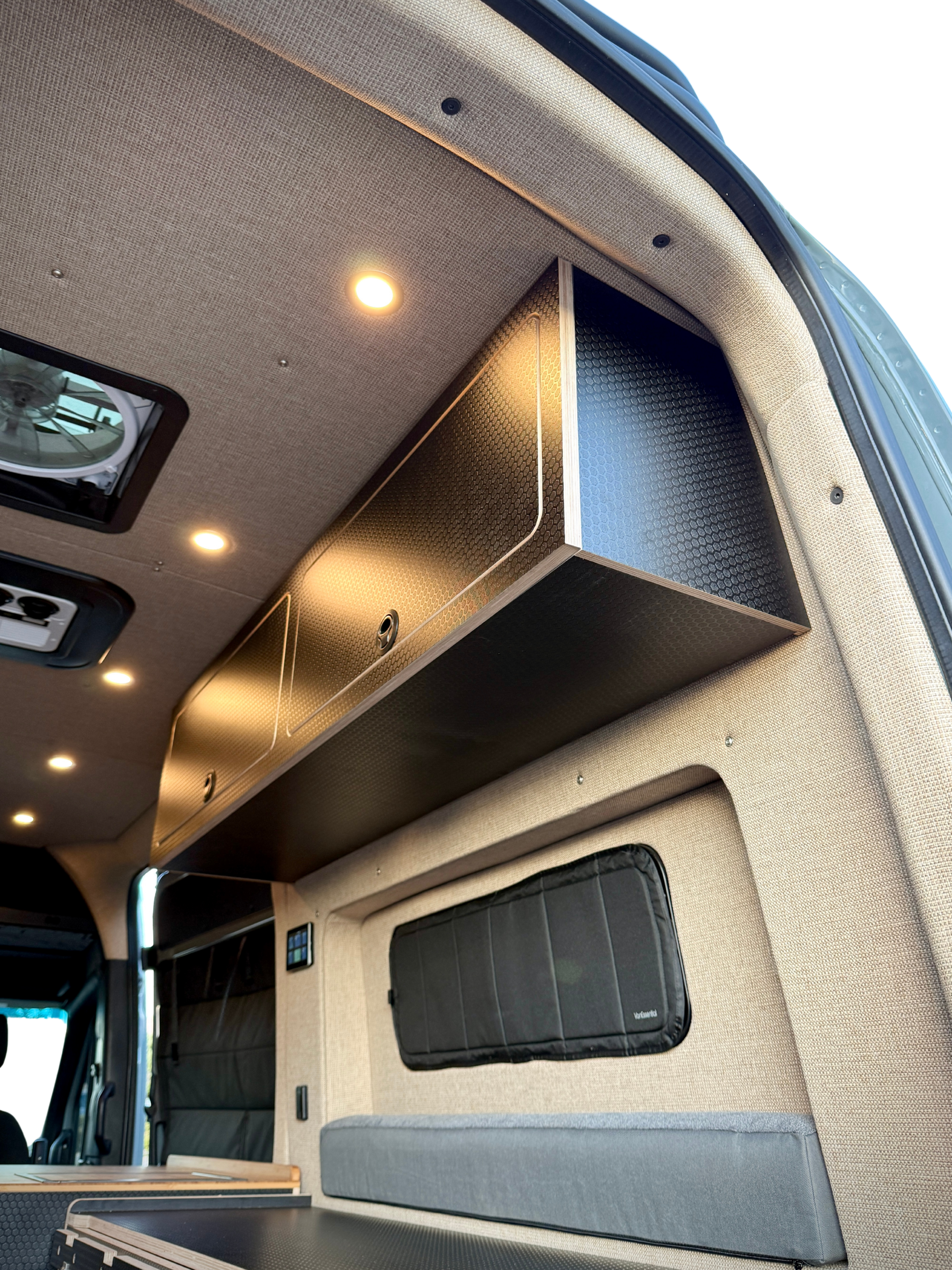 60" Upper Cabinet for High Roof Sprinter Vans | Black Hex