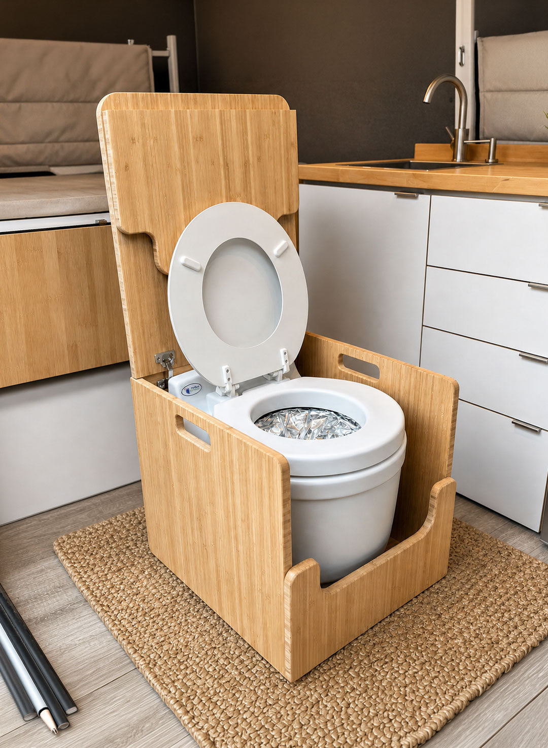 Bamboo folding Toilet cabinet 