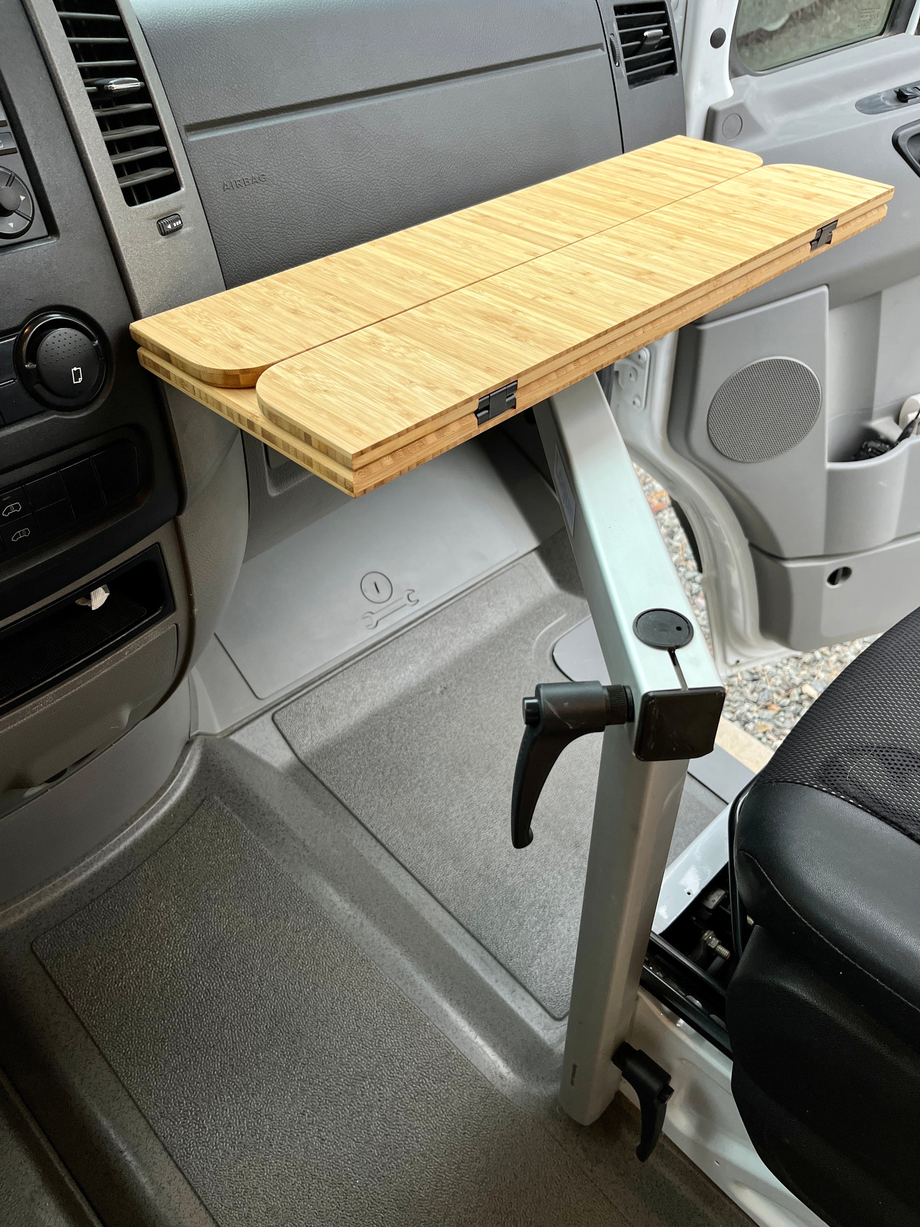 Slim Folding Bamboo Lagun Table 1/2" Thick For Camper Vans and RVs