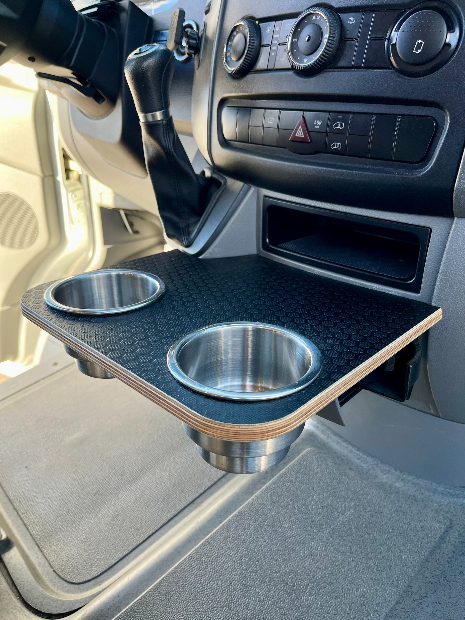 Shop Mercedes Sprinter NCV3 06-18 Black Hex Cup Holder Snack Tray ...