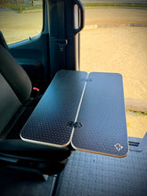 Load image into Gallery viewer, Slim Half Folding Black Hex Lagun Table 1/2" Thick For Camper Vans and RVs
