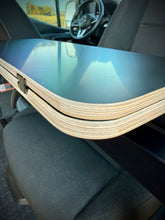 Load image into Gallery viewer, Slim Half Folding Black Hex Lagun Table 1/2" Thick For Camper Vans and RVs
