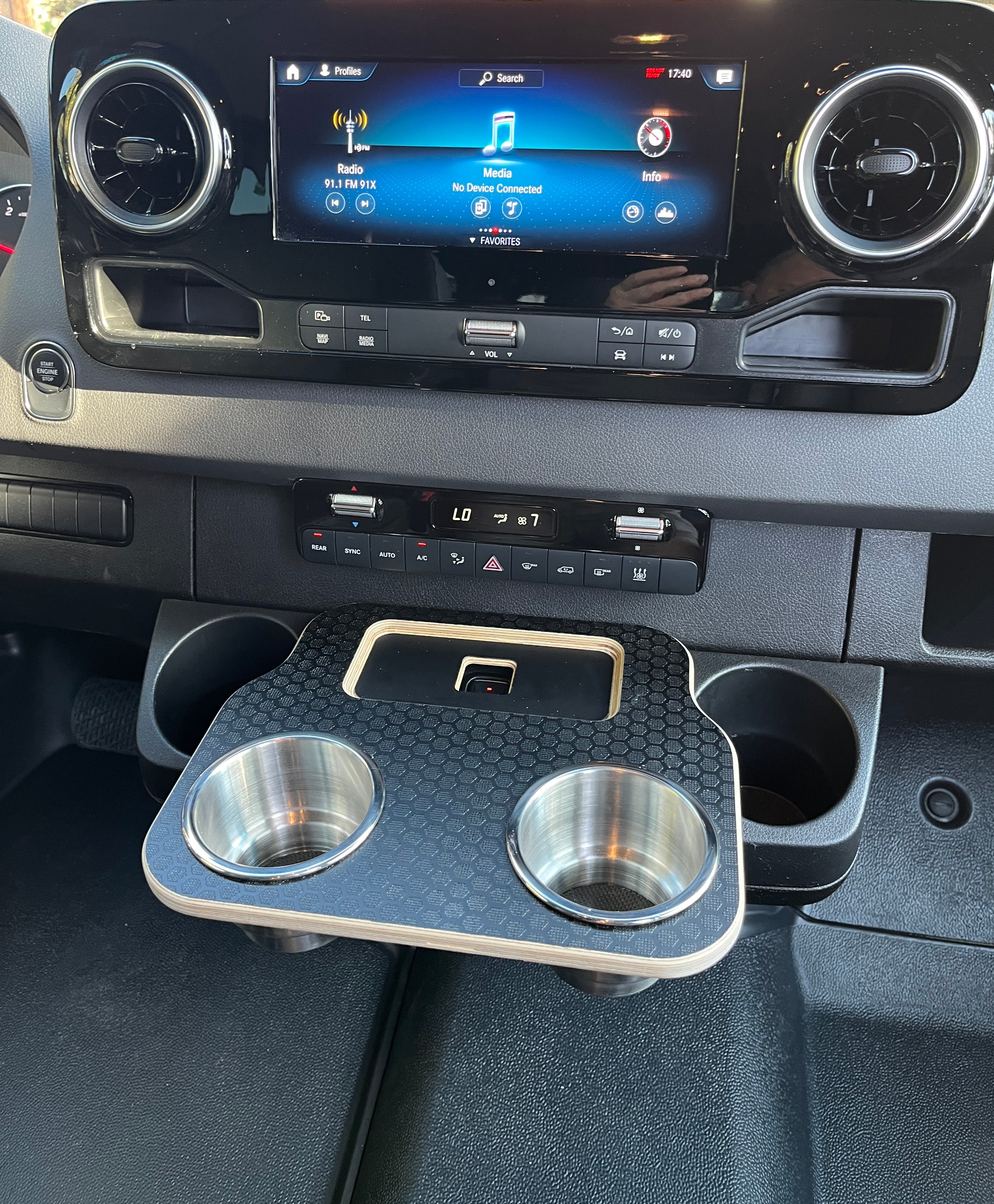 Mercedes Sprinter VS30 19-Current Black Hex Cup Holder Snack Tray ...