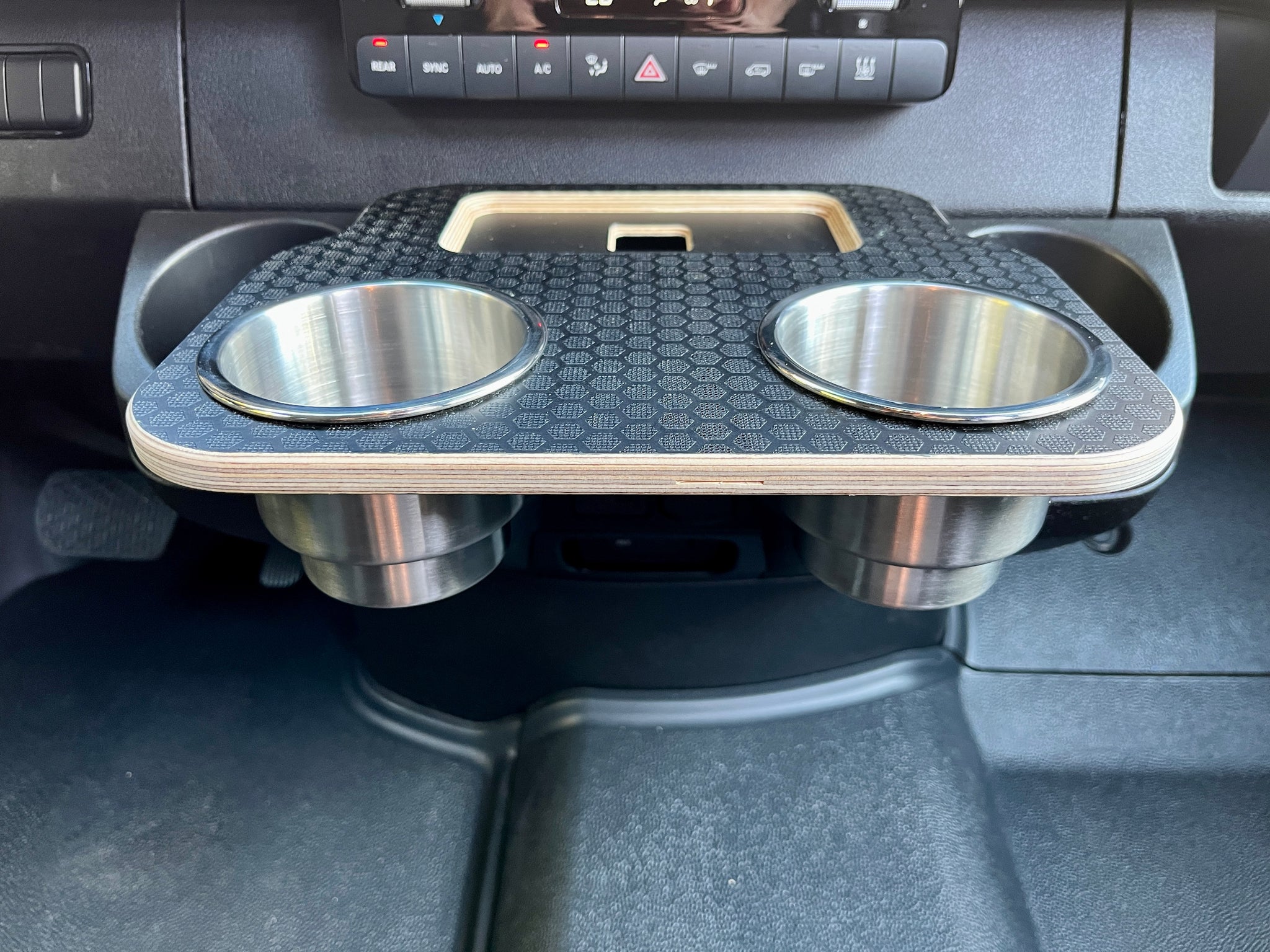 Mercedes Sprinter VS30 19-Current Black Hex Cup Holder Snack Tray ...