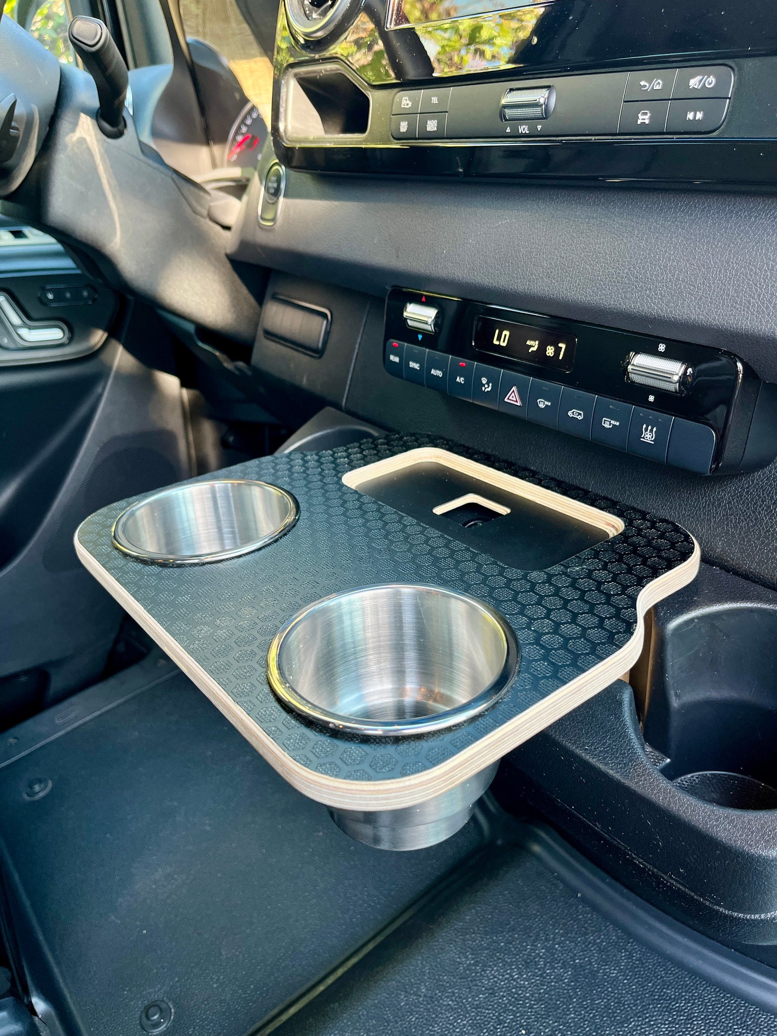 Mercedes Sprinter VS30 19-Current Black Hex Cup Holder Snack Tray ...