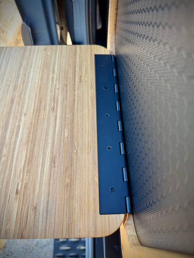 Bamboo table with black hinge