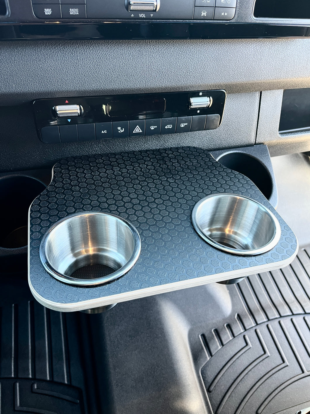 Mercedes Sprinter VS30 19-Current Black Hex Cup Holder Snack Tray ...
