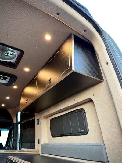 60" Upper Cabinet for High Roof Sprinter Vans | Black Hex