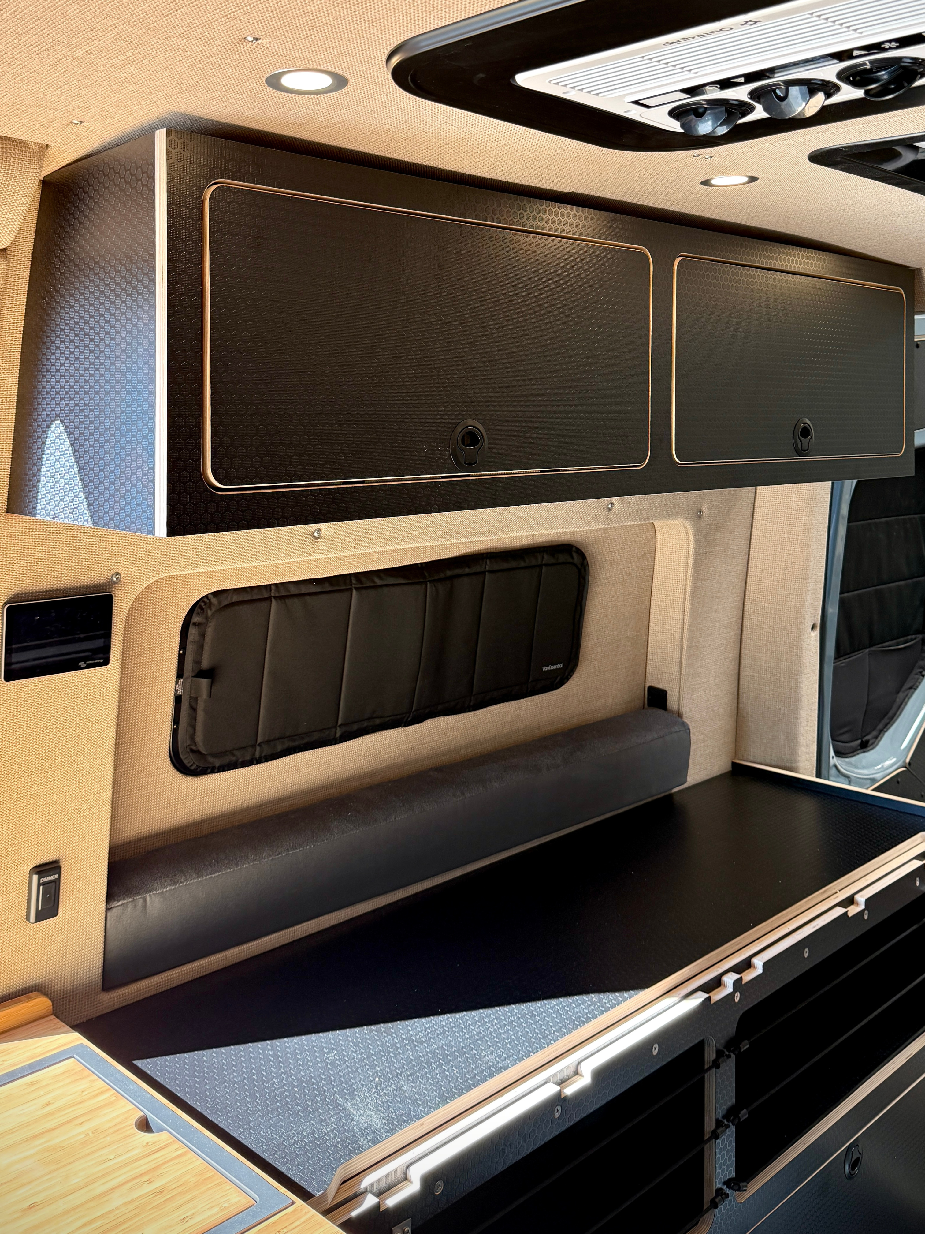 60" Upper Cabinet for High Roof Sprinter Vans | Black Hex