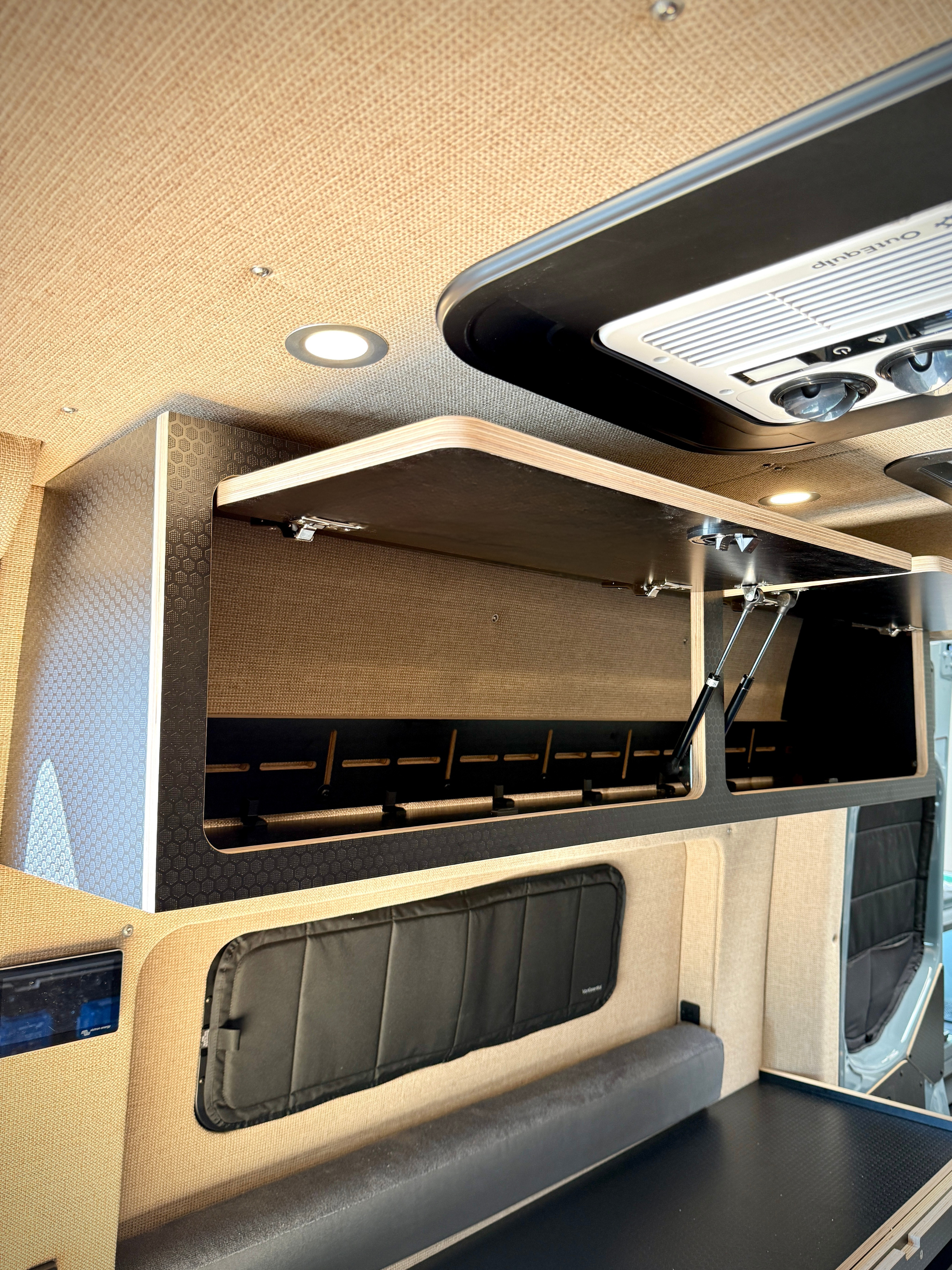 60" Upper Cabinet for High Roof Sprinter Vans | Black Hex