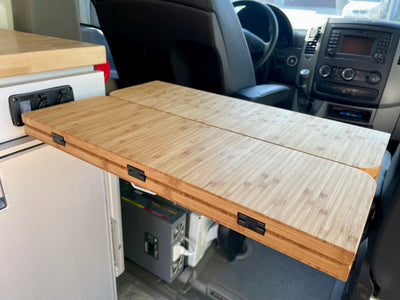 Folding Bamboo Lagun Table 3/4" Thick For Camper Vans and RVs